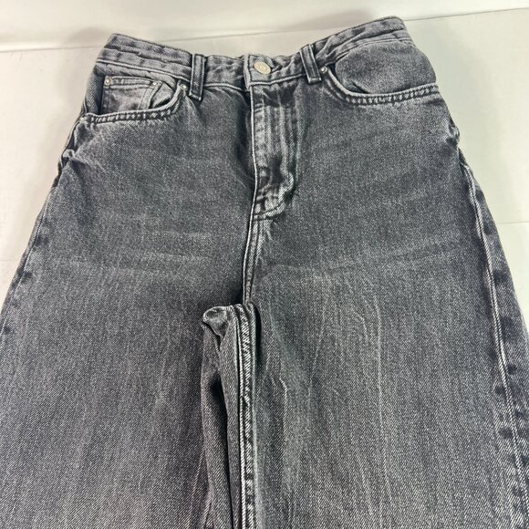 Zara Jeans Women's 26 x 32* High Rise Baggy Black Faded Cotton Denim Tag 0 - Picture 2 of 16